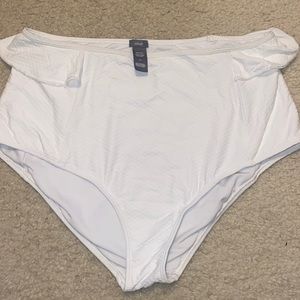 Aerie high waisted white ruffle bsuit bottoms